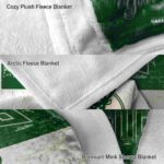 personalized milwaukee bucks grunge texture green white blanket premium grade
