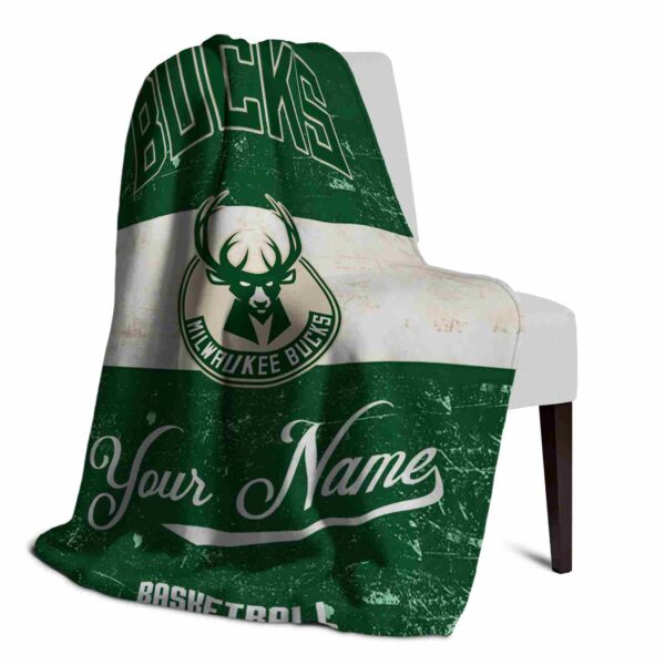 personalized milwaukee bucks grunge texture green white blanket top rated