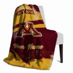 personalized minnesota golden gophers grunge streaks maroon blanket best selling
