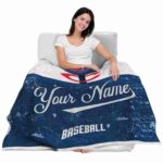 personalized minnesota twins grunge texture navy white blanket best selling