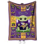 personalized minnesota vikings baby yoda purple blanket best selling
