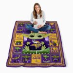 personalized minnesota vikings baby yoda purple blanket high quality