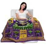 personalized minnesota vikings baby yoda purple blanket latest model
