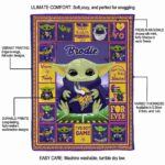 personalized minnesota vikings baby yoda purple blanket new arrival