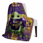 personalized minnesota vikings baby yoda purple blanket top rated