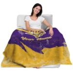 personalized minnesota vikings grunge streaks purple blanket best selling