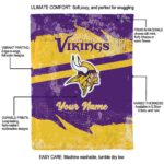 personalized minnesota vikings grunge streaks purple blanket best selling