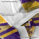 personalized minnesota vikings grunge streaks purple blanket best selling