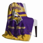 personalized minnesota vikings grunge streaks purple blanket best selling