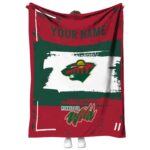 personalized minnesota wild paint strokes red white blanket best selling