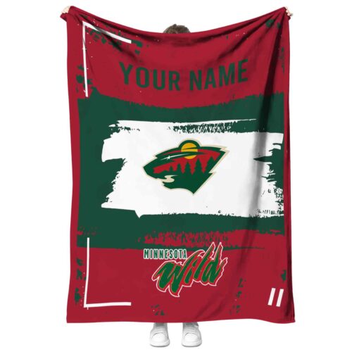 personalized minnesota wild paint strokes red white blanket best selling