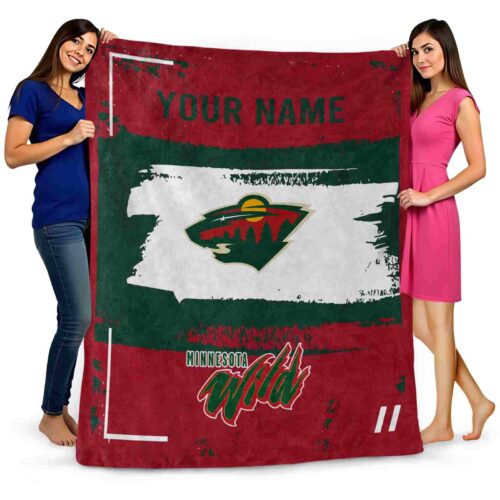 personalized minnesota wild paint strokes red white blanket fashion forward