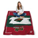 personalized minnesota wild paint strokes red white blanket high quality
