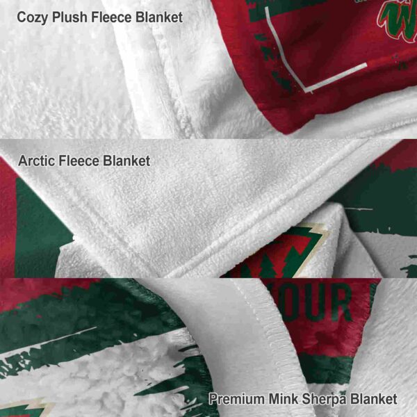 personalized minnesota wild paint strokes red white blanket premium grade