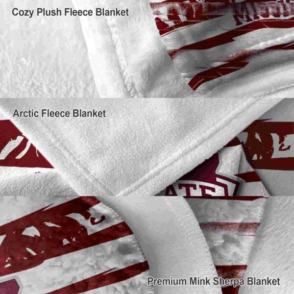 personalized mississippi state bulldogs floral stripes maroon white blanket premium grade