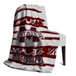 personalized mississippi state bulldogs floral stripes maroon white blanket top rated