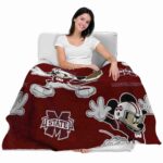 personalized mississippi state bulldogs mickey maroon blanket latest model