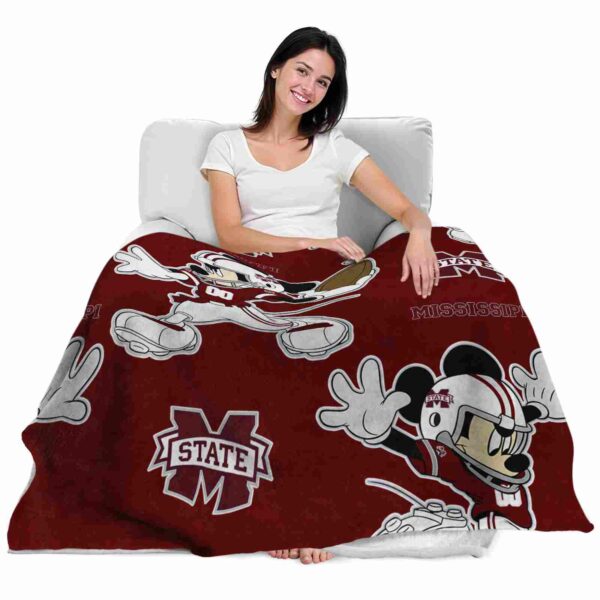 personalized mississippi state bulldogs mickey maroon blanket latest model