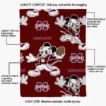 personalized mississippi state bulldogs mickey maroon blanket new arrival