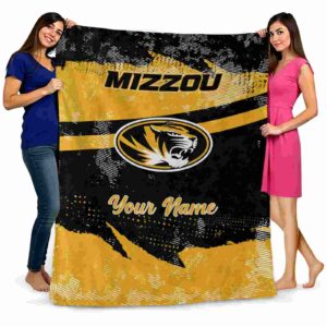 personalized missouri tigers grunge streaks black blanket fashion forward