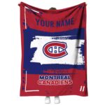 personalized montreal canadiens paint strokes red white blanket best selling