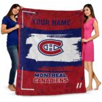 personalized montreal canadiens paint strokes red white blanket fashion forward