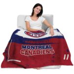 personalized montreal canadiens paint strokes red white blanket latest model