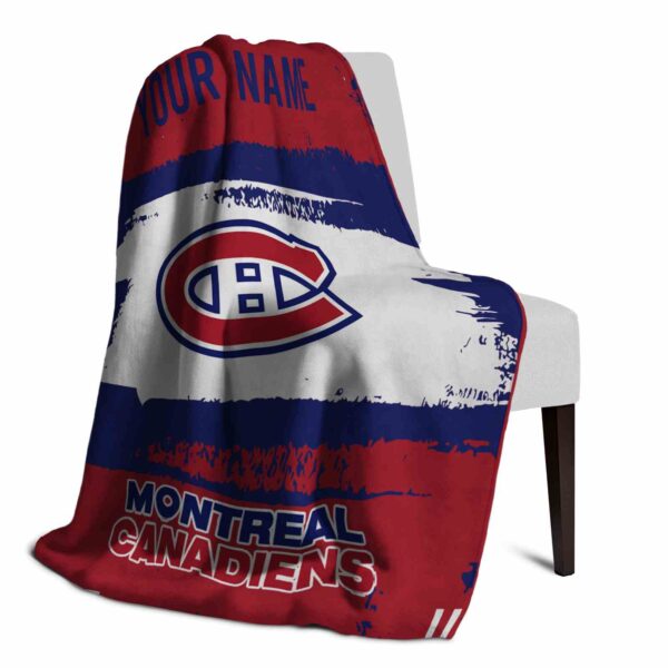 personalized montreal canadiens paint strokes red white blanket top rated