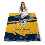 personalized nashville predators grunge streaks gold blanket high quality