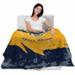 personalized nashville predators grunge streaks gold blanket latest model