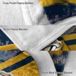 personalized nashville predators grunge streaks gold blanket premium grade