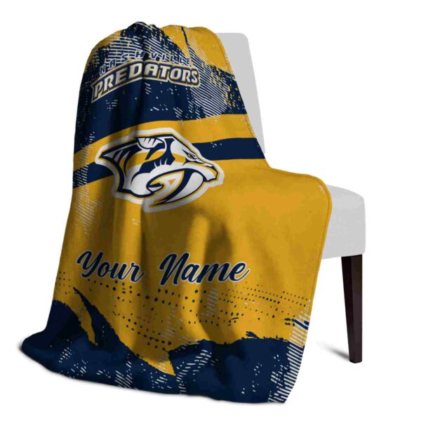 personalized nashville predators grunge streaks gold blanket top rated