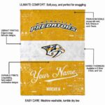 personalized nashville predators grunge texture gold white blanket best selling