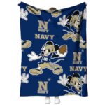 personalized navy midshipmen mickey blue blanket best selling