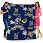 personalized navy midshipmen mickey blue blanket best selling