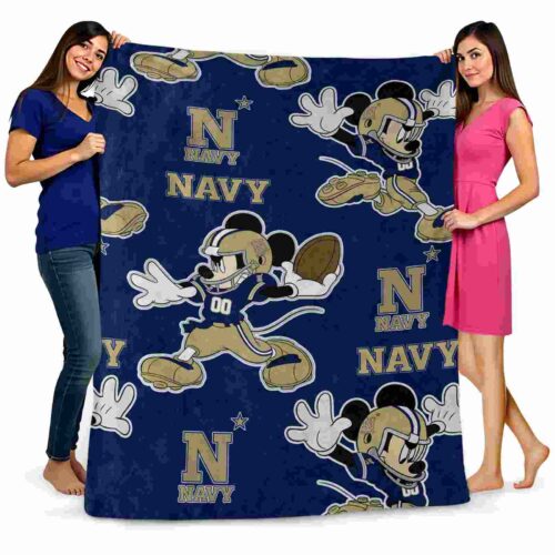 personalized navy midshipmen mickey blue blanket fashion forward