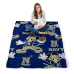personalized navy midshipmen mickey blue blanket best selling