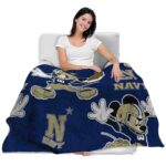 personalized navy midshipmen mickey blue blanket best selling