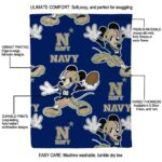 personalized navy midshipmen mickey blue blanket best selling