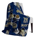 personalized navy midshipmen mickey blue blanket best selling