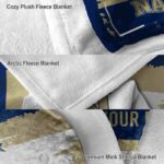 personalized navy midshipmen paint strokes blue white blanket best selling