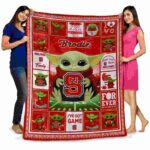 personalized nc state wolfpack baby yoda red blanket best selling