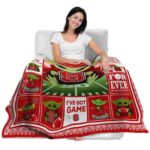 personalized nc state wolfpack baby yoda red blanket best selling