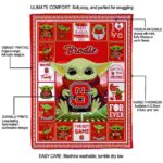 personalized nc state wolfpack baby yoda red blanket best selling