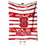 personalized nc state wolfpack floral stripes red white blanket best selling