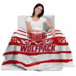 personalized nc state wolfpack floral stripes red white blanket best selling
