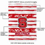 personalized nc state wolfpack floral stripes red white blanket best selling