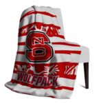 personalized nc state wolfpack floral stripes red white blanket best selling