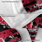 personalized nebraska cornhuskers floral stripes red white blanket best selling