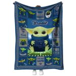 personalized nevada wolf pack baby yoda blue blanket best selling